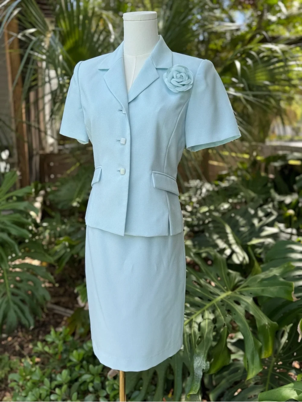 Vintage Pastel Blue Kasper Suit